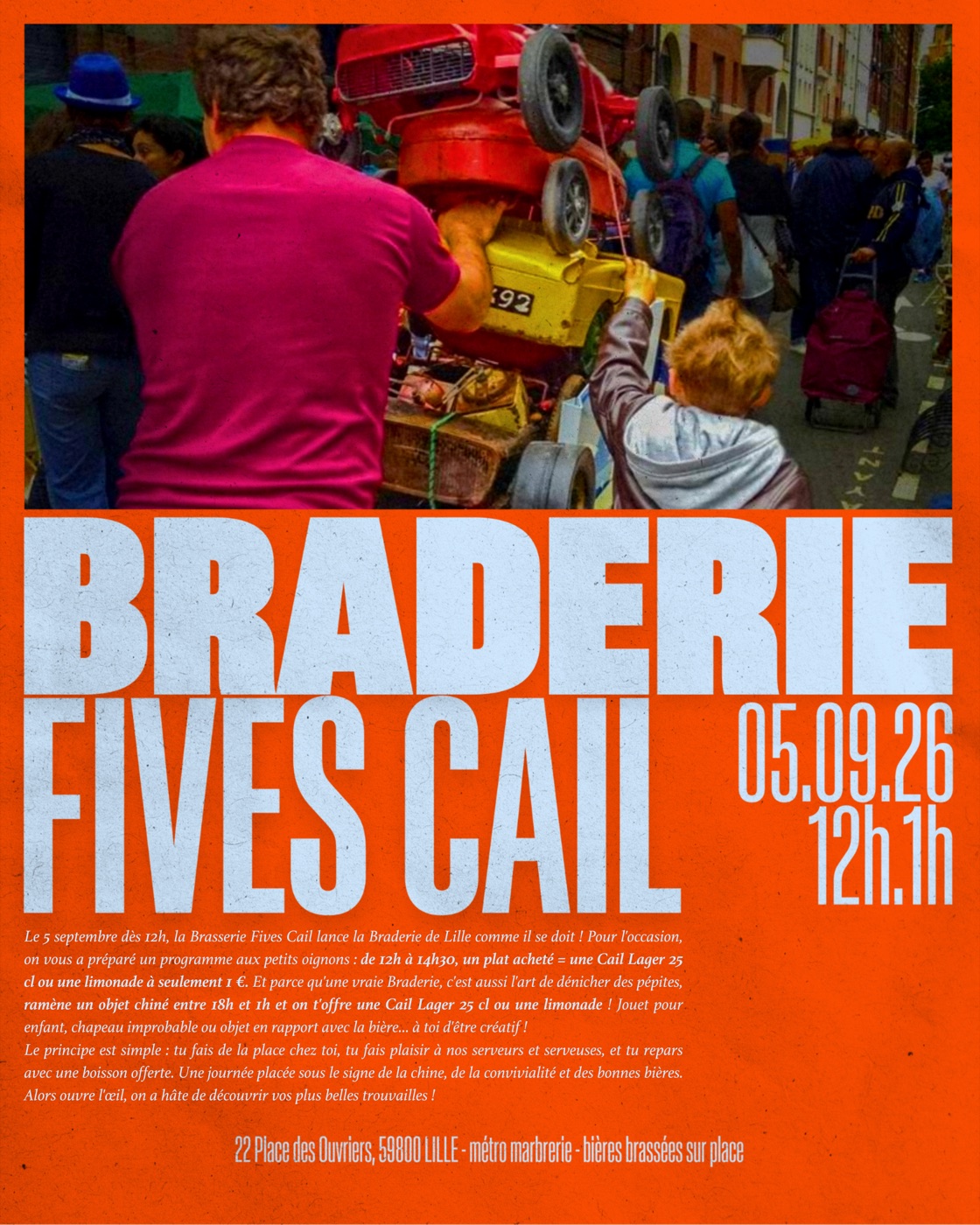 Publication Braderie de Lille à la Brasserie Fives Cail